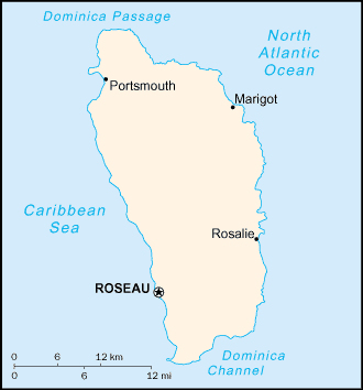 Mapa Pequeña Escala de Dominica