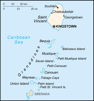 Mapa Pequeña Escala de San Vicente y las Granadinas