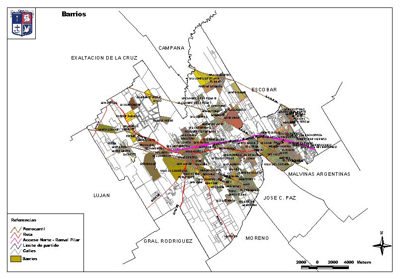 Pilar Neighborhood Map, Buenos Aires Prov., Argentina