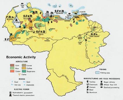 Carte Économique du Vénézuela