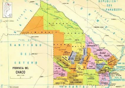 Carte de la Province de Chaco, Argentine