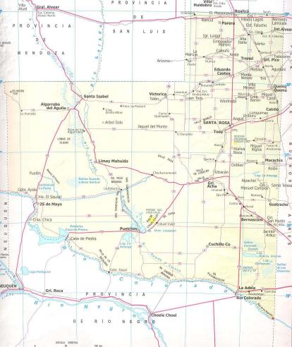 La Pampa Province Map, Argentina