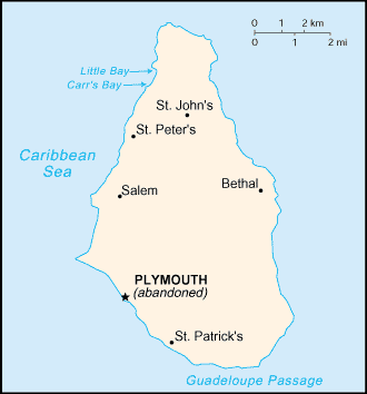 Mapa Pequeña Escala de la Isla de Montserrat