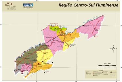 Mapa Da Regiao Centro Sul Fluminense Estado Do Rio De Janeiro Brasil