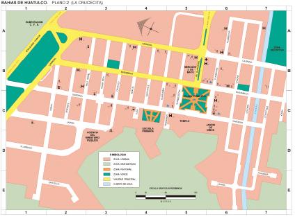 Downtown Huatulco Bays Map Oaxaca, Mexico