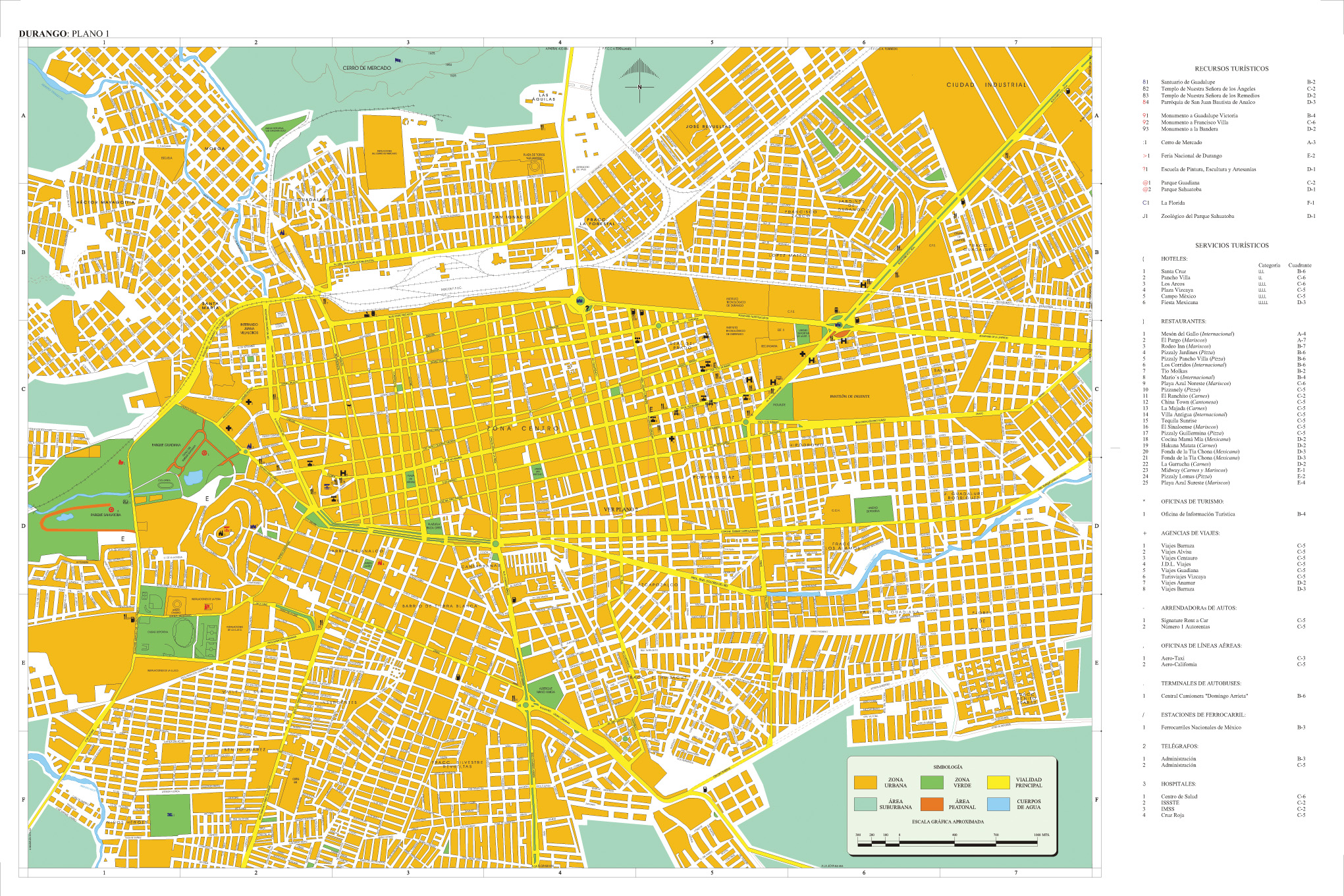 Map Of Durango Mexico Cities