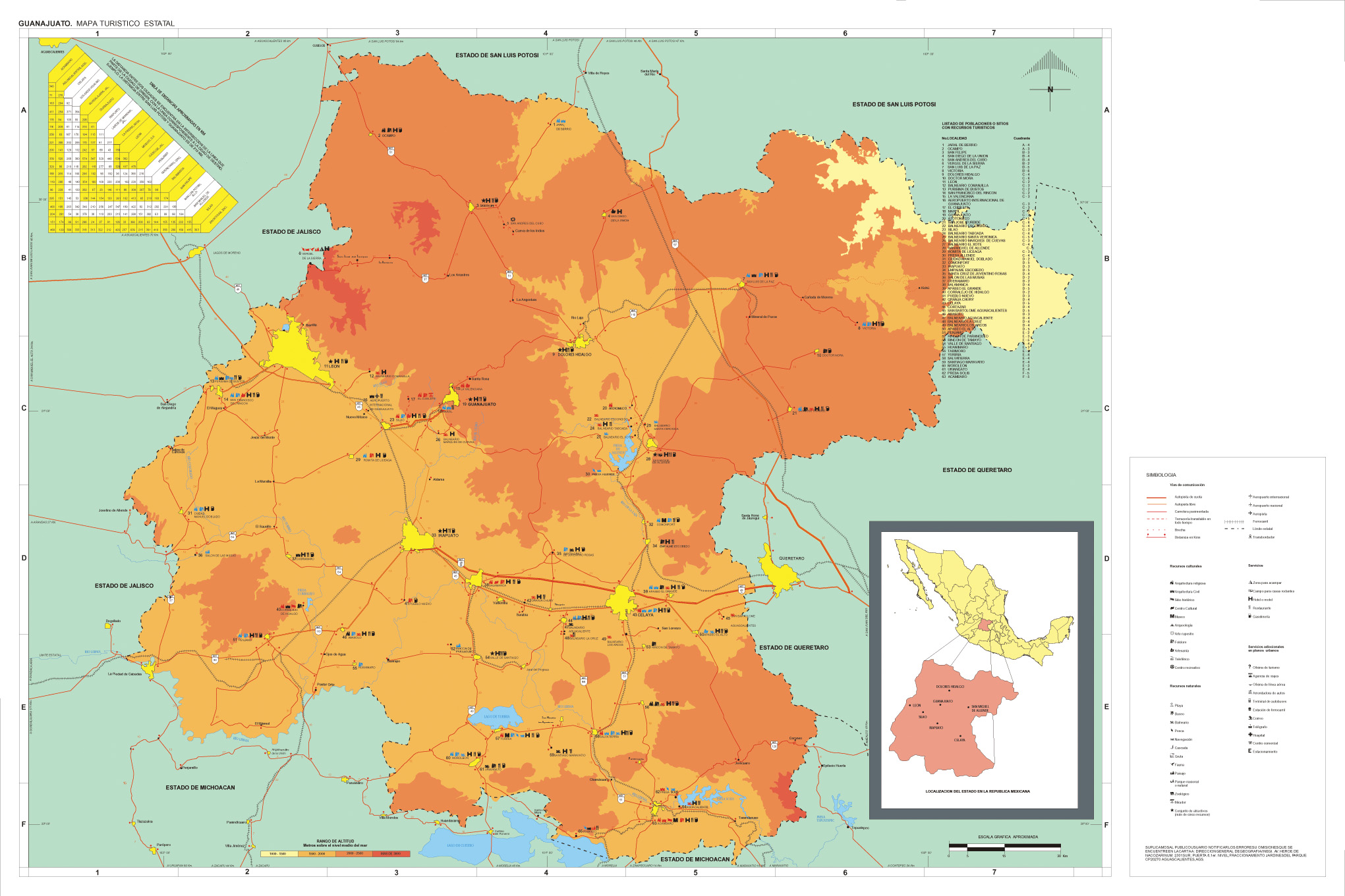 Guanajuato Mexico Map Of State