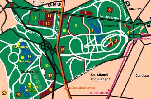 Map of Chapultepec Park, Mexico City