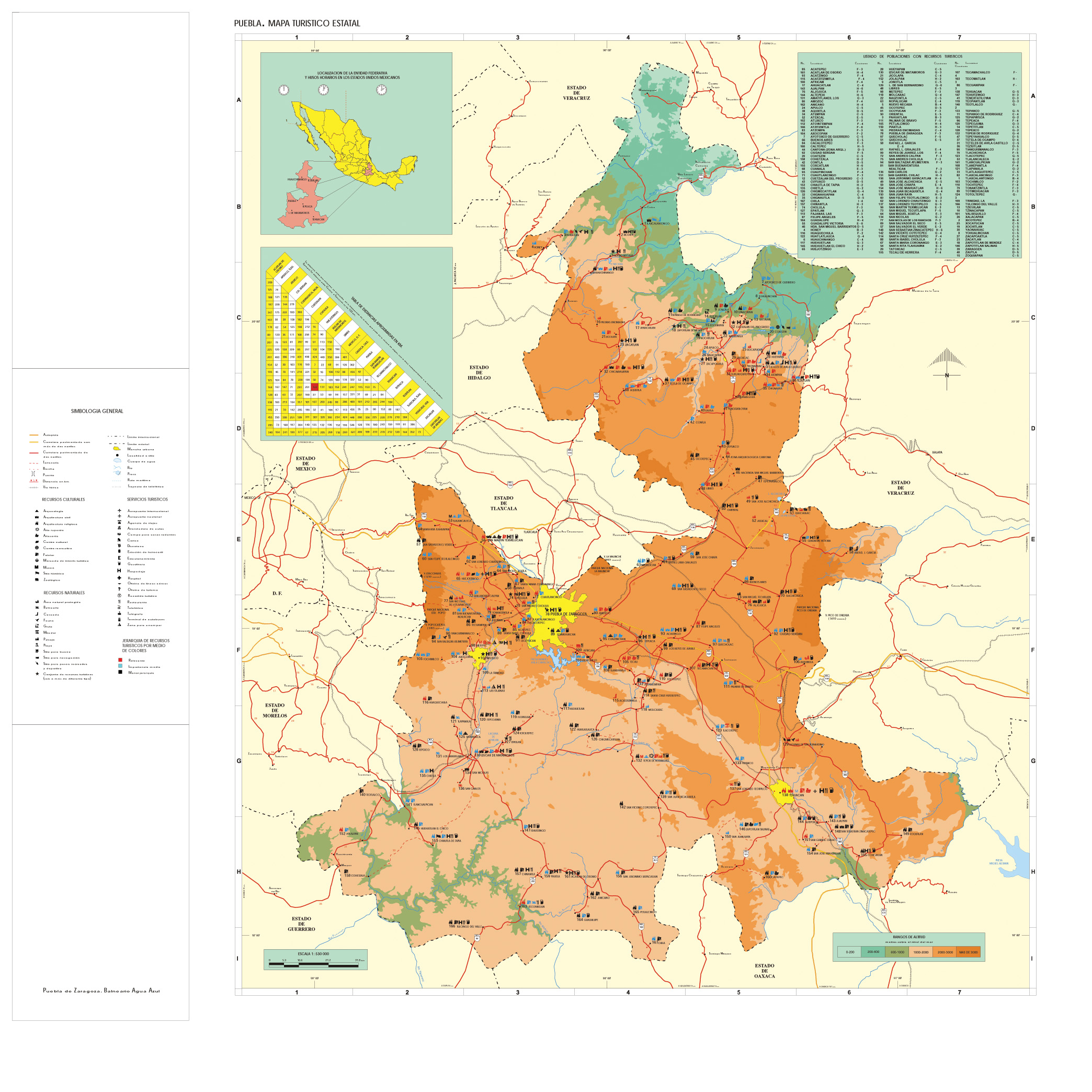 Puebla Mexico Map