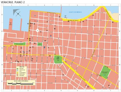 Veracruz Map (Downtown 1), Veracruz-Llave, Mexico