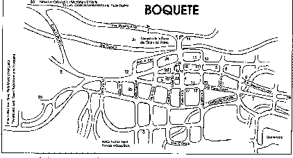 Map of the town of Boquete, Chiriqui, Rep. of Panama