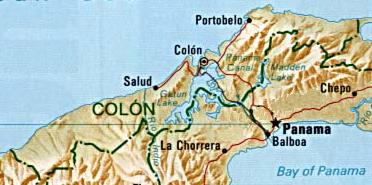 Mapa Provincia de Colón, República de Panamá