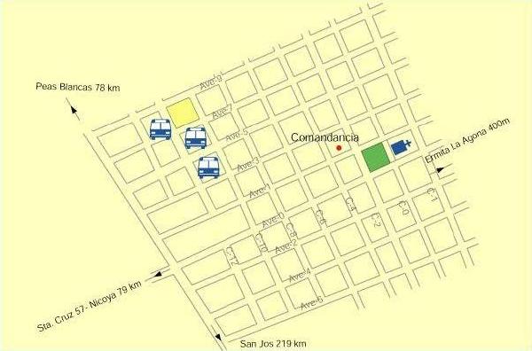 Mapa del Centro de la Ciudad de Liberia, Costa Rica