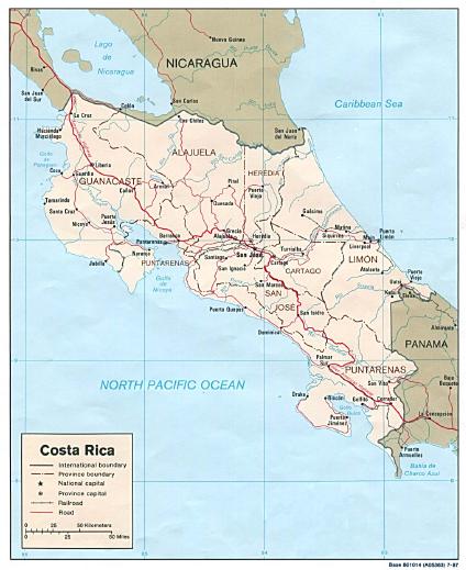 Mapa Pol Tico De Costa Rica