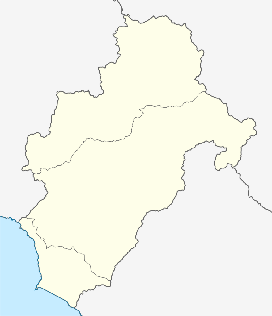 Mapa en blanco del departamento de Moquegua.