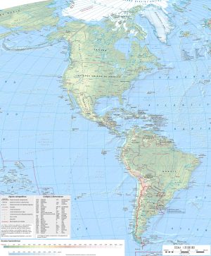 Mapa físico de América