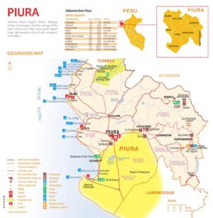 Mapa turístico del departamento de Piura