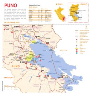 Mapa turístico del departamento de Puno