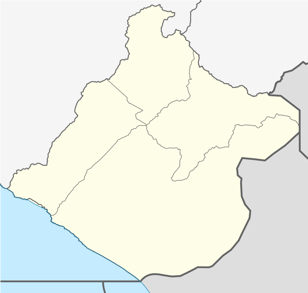 Mapa en blanco del departamento de Tacna.