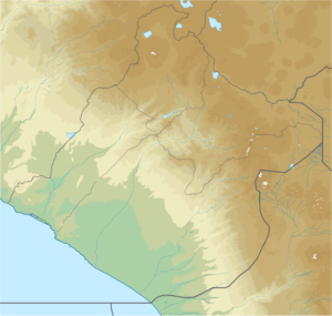 Mapa físico en blanco del departamento de Tacna.