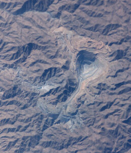 Vista de satélite de la mina de Toquepala.