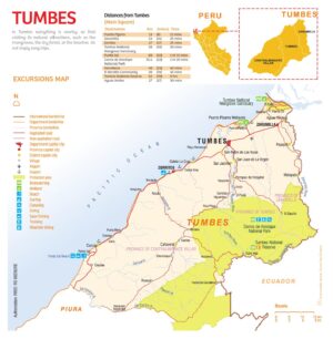 Mapa turístico del departamento de Tumbes