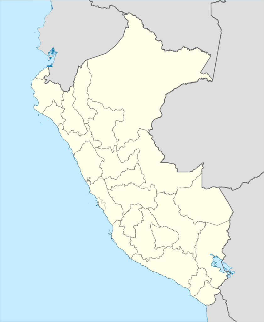 Mapa en blanco del Perú.