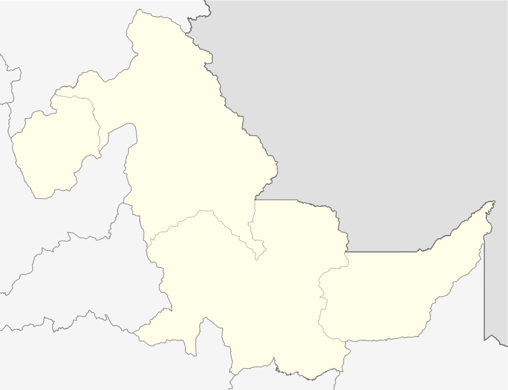 Mapa en blanco del departamento de Ucayali.