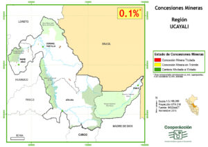 Mapa de las concesiones mineras en el departamento de Ucayali noviembre 2016.