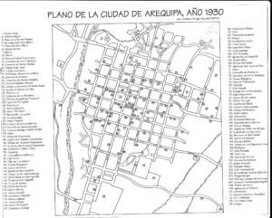 Plano de la ciudad de Arequipa, año 1930.