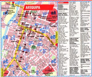 Mapa turístico de la ciudad de Arequipa