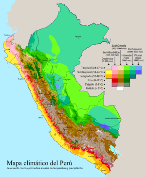 Mapa climático del Perú