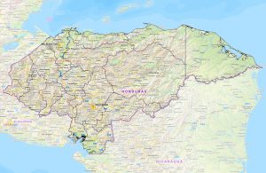 Mapa de la República de Honduras.