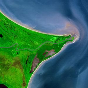 Vista de satélite del cabo Gracias a Dios.