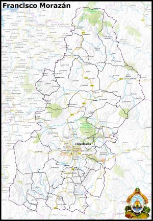 Mapa del departamento de Francisco Morazán