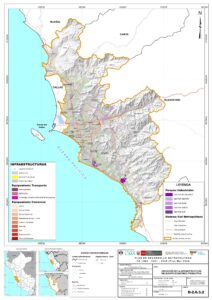 Mapa de la infraestructura económica productiva de Lima.