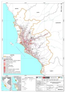 Mapa de las actividades del sector terciario de Lima.