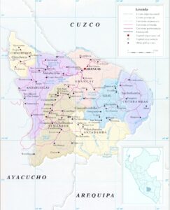 Mapa político del departamento de Apurímac.