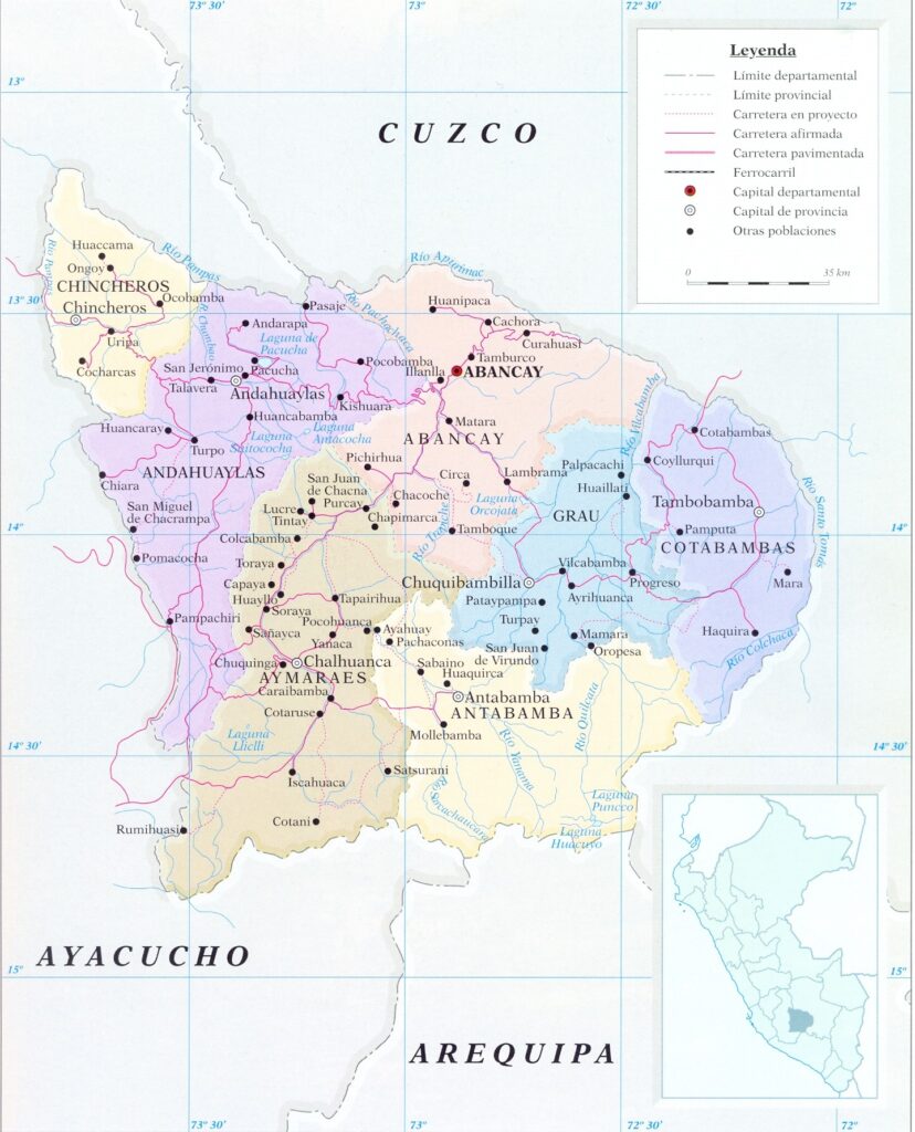 Mapa de las provincias del departamento de Apurímac