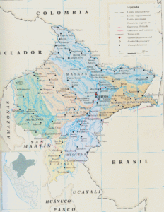 Mapa de las provincias del departamento de Loreto.