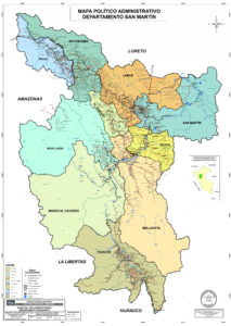 Mapa político del departamento de San Martín.