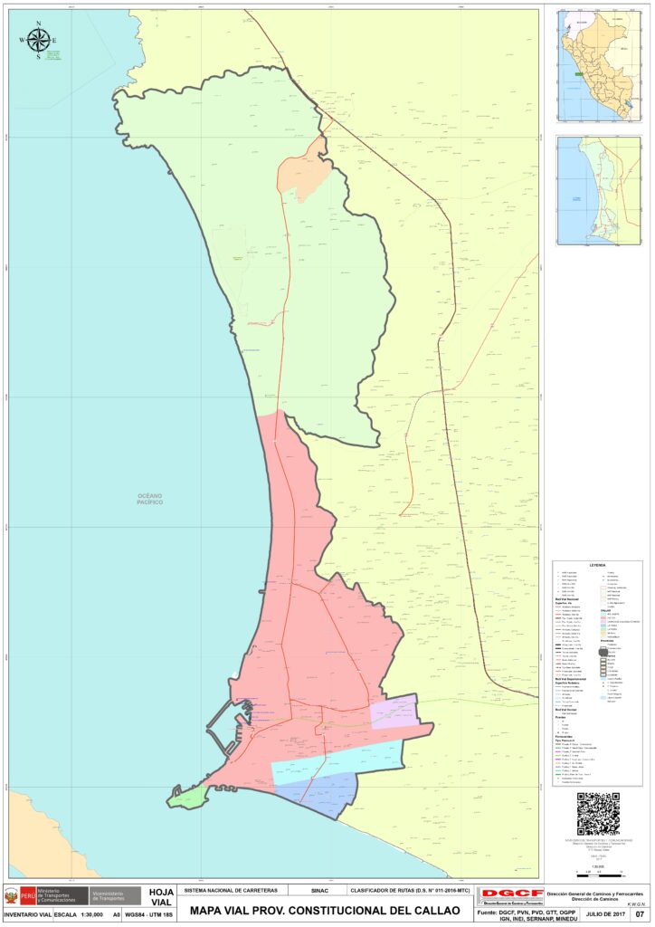 Mapa de la provincia constitucional del Callao.
