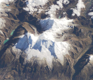 Vista satelital del macizo de Huascarán.