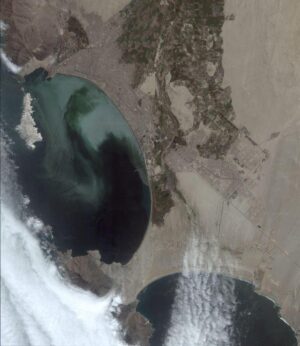 Imagen satelital de Chimbote en el departamento de Áncash