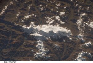 Imagen satelital de la Cordillera Huayhuash de los Andes