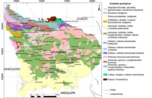 Mapa geológico del departamento de Apurímac.