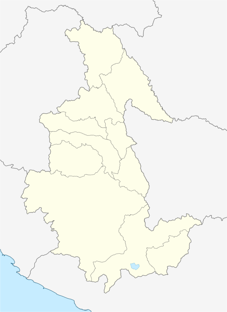 Mapa en blanco del departamento de Ayacucho.