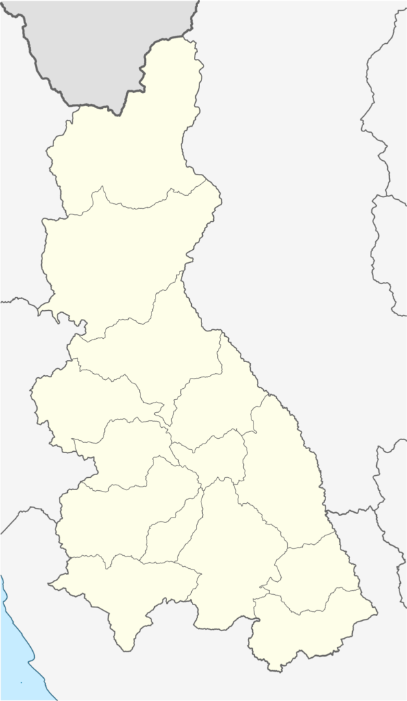 Mapa en blanco del departamento de Cajamarca.