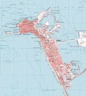 Mapa de la ciudad de Cádiz