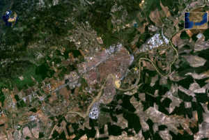 Vista desde satélite de Córdoba, España. Vista desde satélite de Córdoba, España.